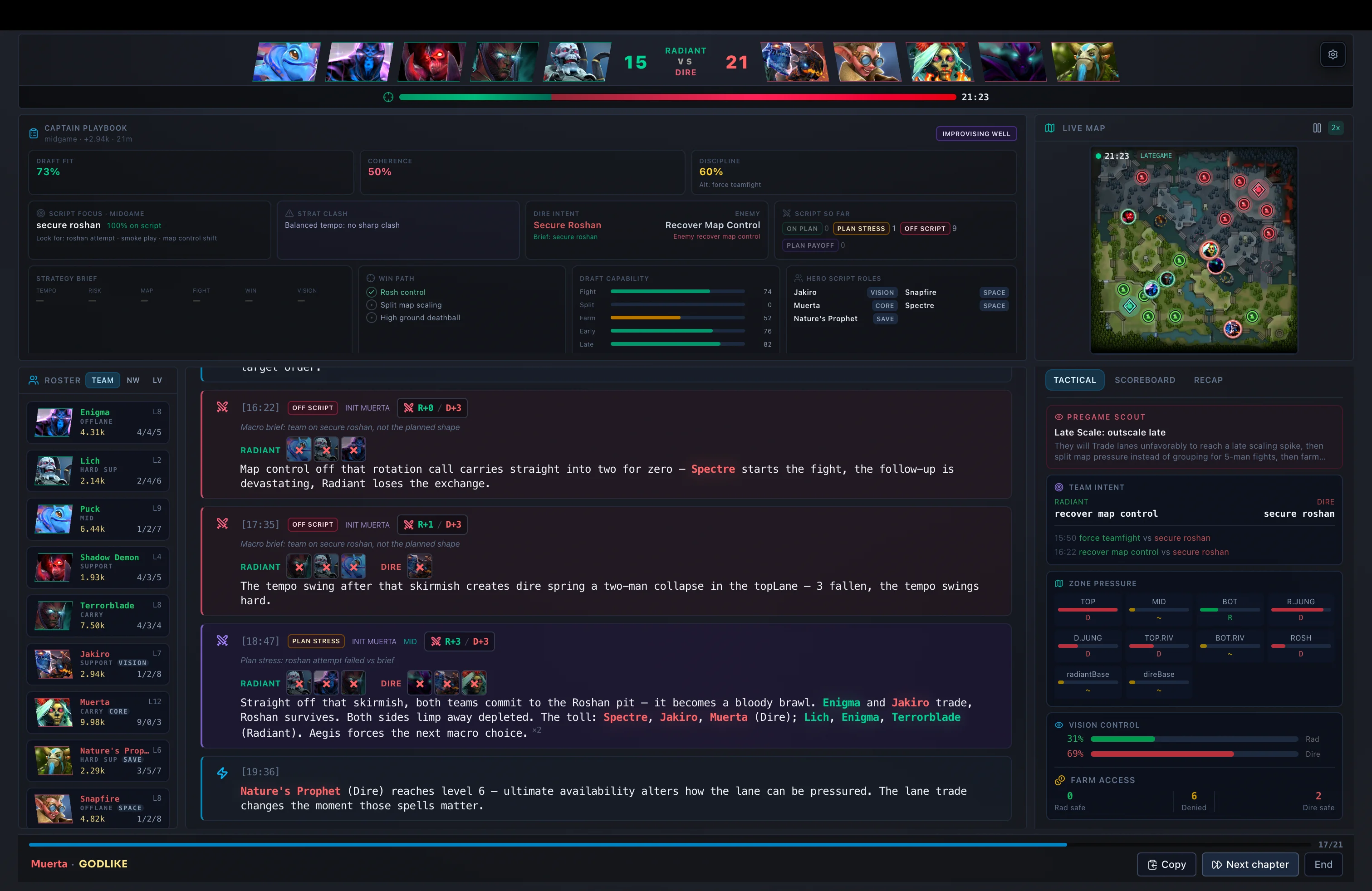 Match simulator — Dota Captain screenshot